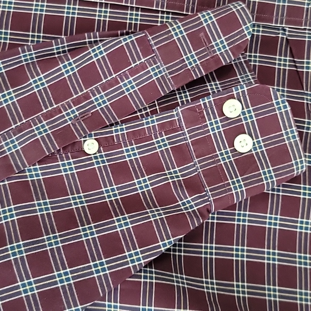 Nautica Plaid Button Down Men's Shirt Size Large 80's Two-Ply Cotton - Picture 4 of 8